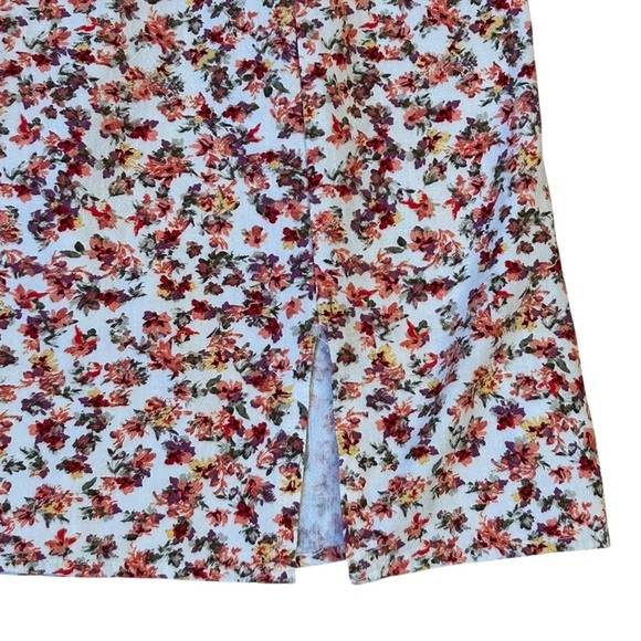 Red Pink Orange Mini Smocked Floral Spaghetti Strap Dress Medium - Picture 3 of 11